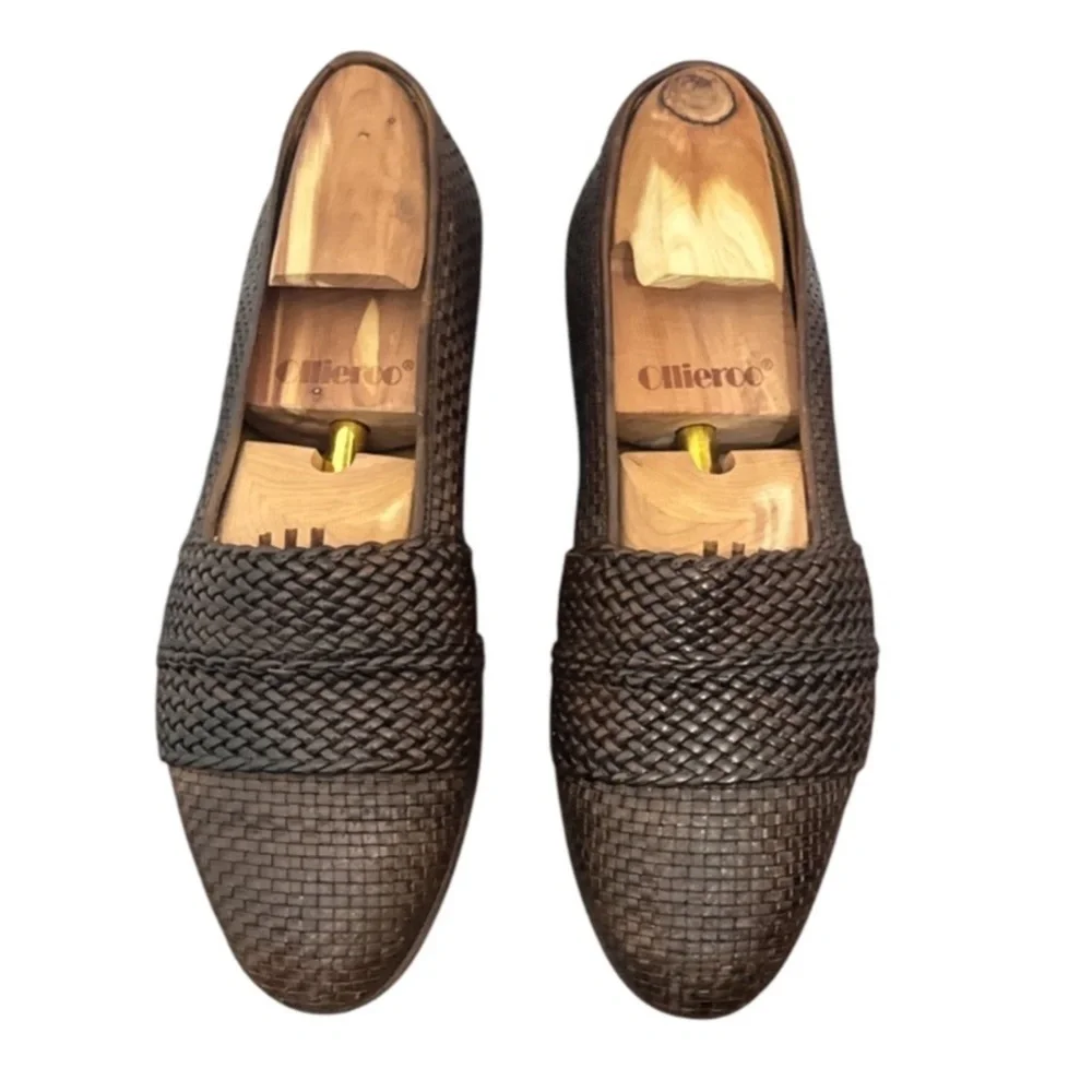 Authentic Bally luxury designer brand men's leather loafers slip on shoes 9.5